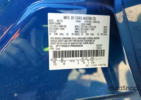 2023 Ford Maverick Xl z USA, uszkodzony, nr VIN 3FTTW8E31PRA90430